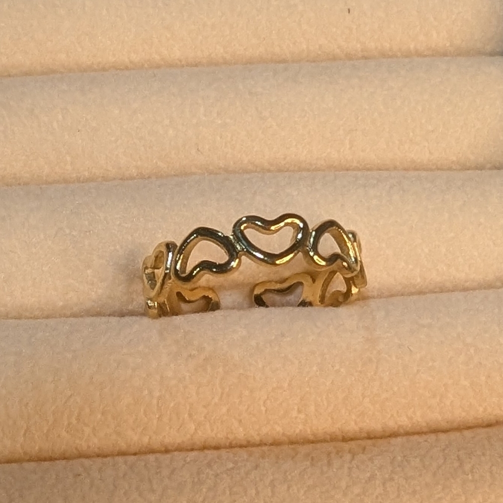 Chic Gold Heart Band Ring